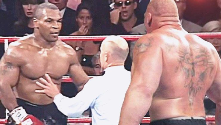 Manzara 1995 yılından! Seyircinin elindeki aygıt Mike Tyson’ın tüylerini ürpertti